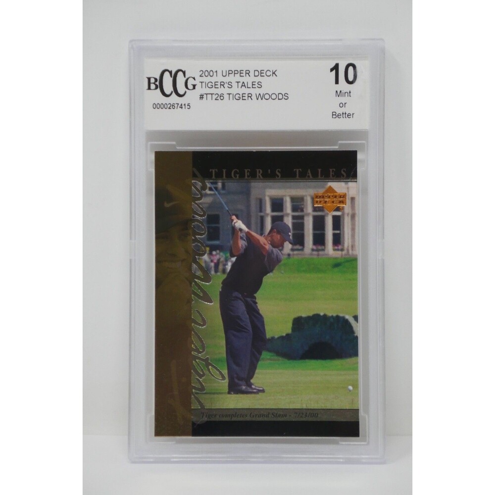 2001 Upper Deck Tiger's Tales #TT26 Tiger Woods Rookie BCCG 10 MINT OR BETTER
